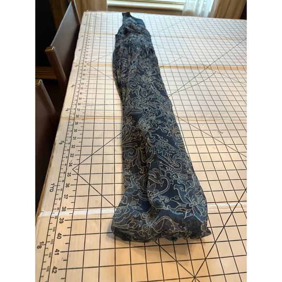 Jonathan Martin SILK V Neck Sleeveless Blue Paisley A Line Dress Back Tie 6 - Picture 13 of 13